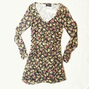 NWT Urban Outfitters Floral Ruched Dress, sz Sm